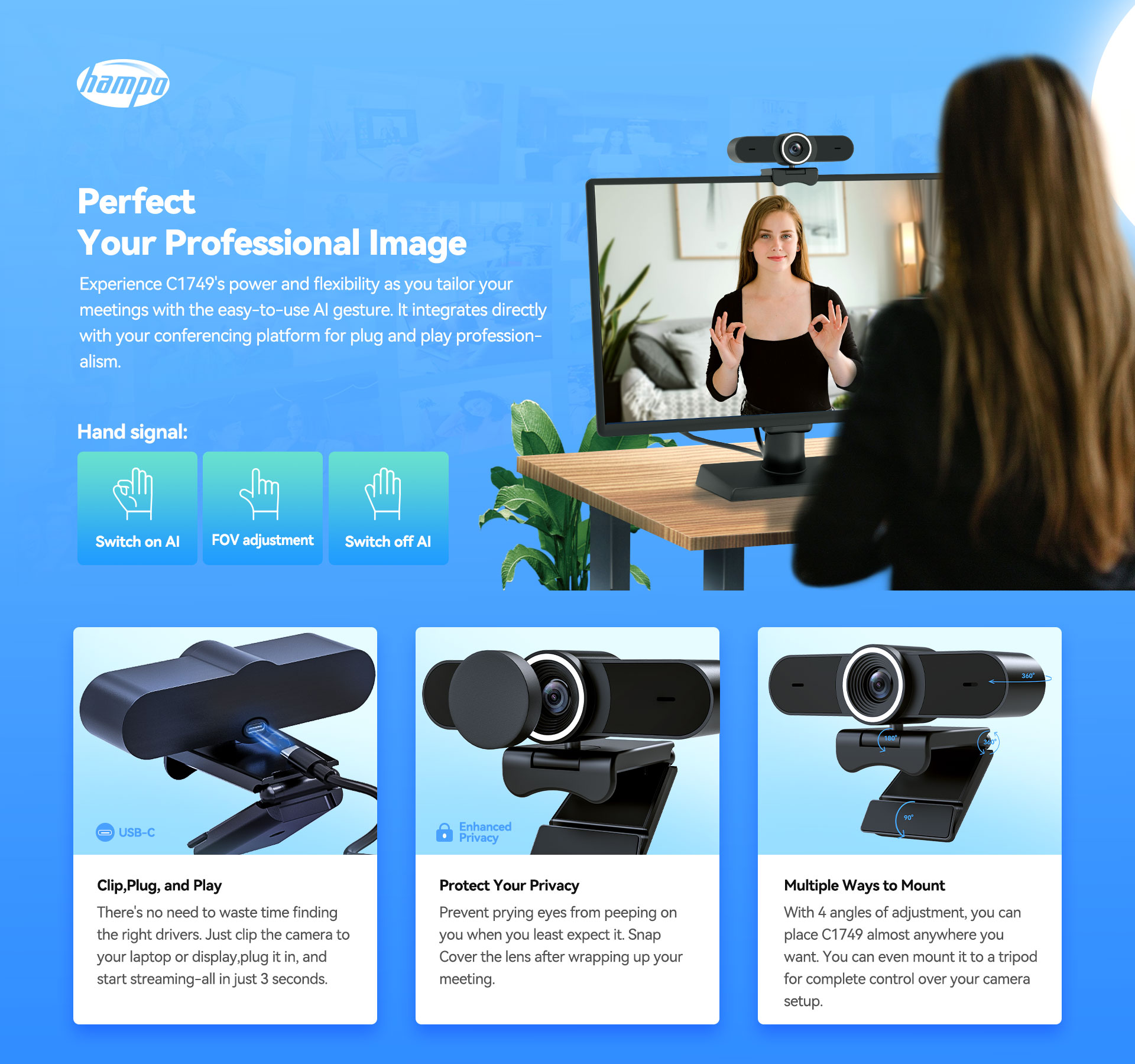 2K Webcam กล้องเว็บเฟรมอัตโนมัติ