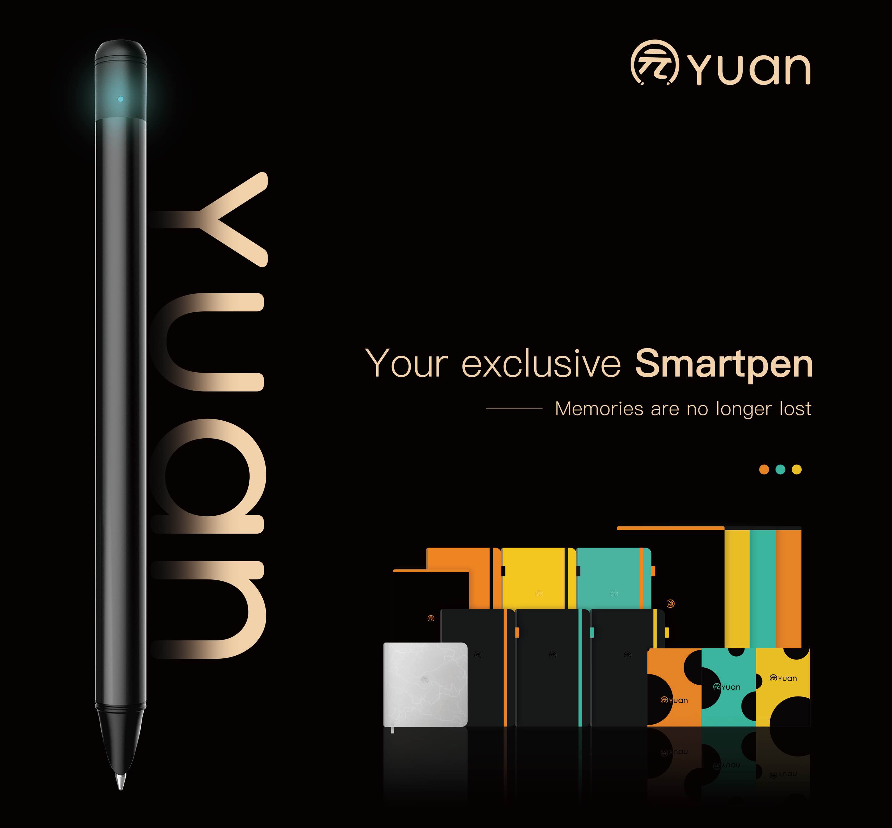 Yuan Smart Pen Smart Notebook, Smart Writing Set, Smart Notebook, Digitaal notitieboek met app kan etiketten toevoegen en delen, schrijven op echt papier met digitale verwerking