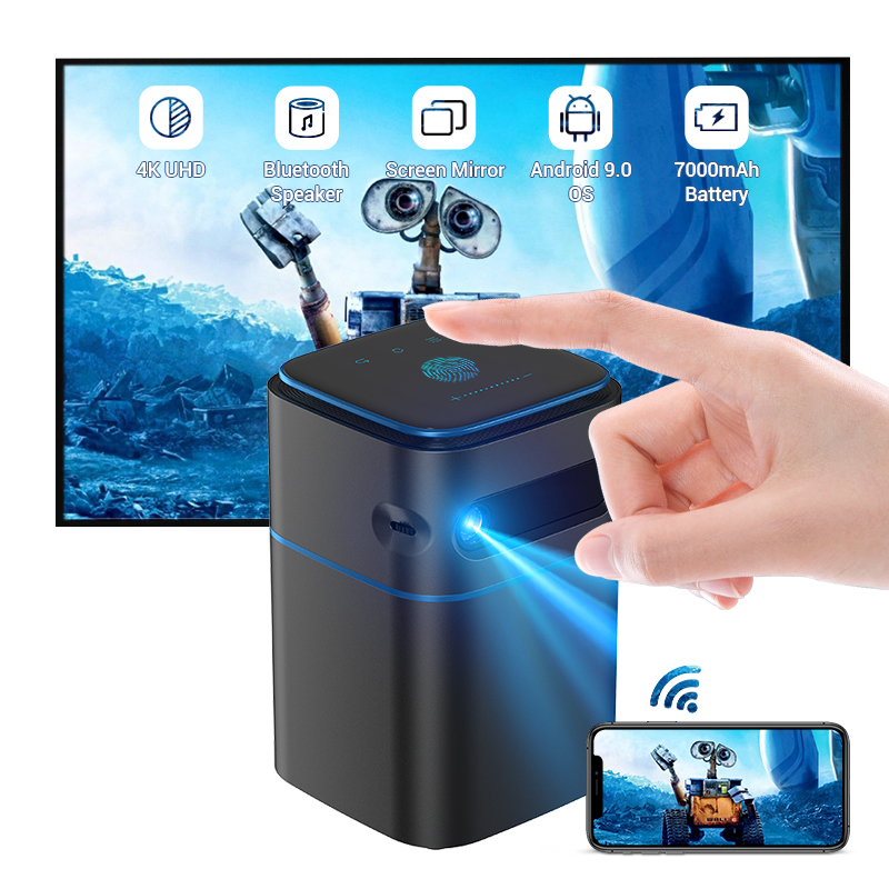 854 * 480 2000 Lumén DLP Pocket Mini Projector