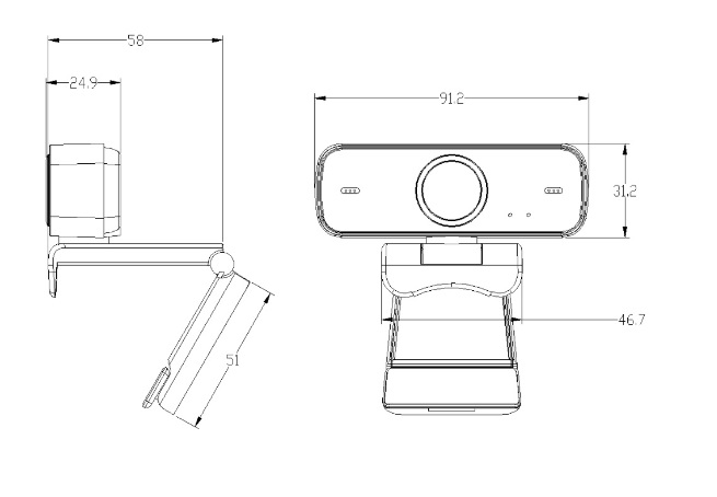 Uebkamera e video-konferencës me kamerë për PC USB 2MP