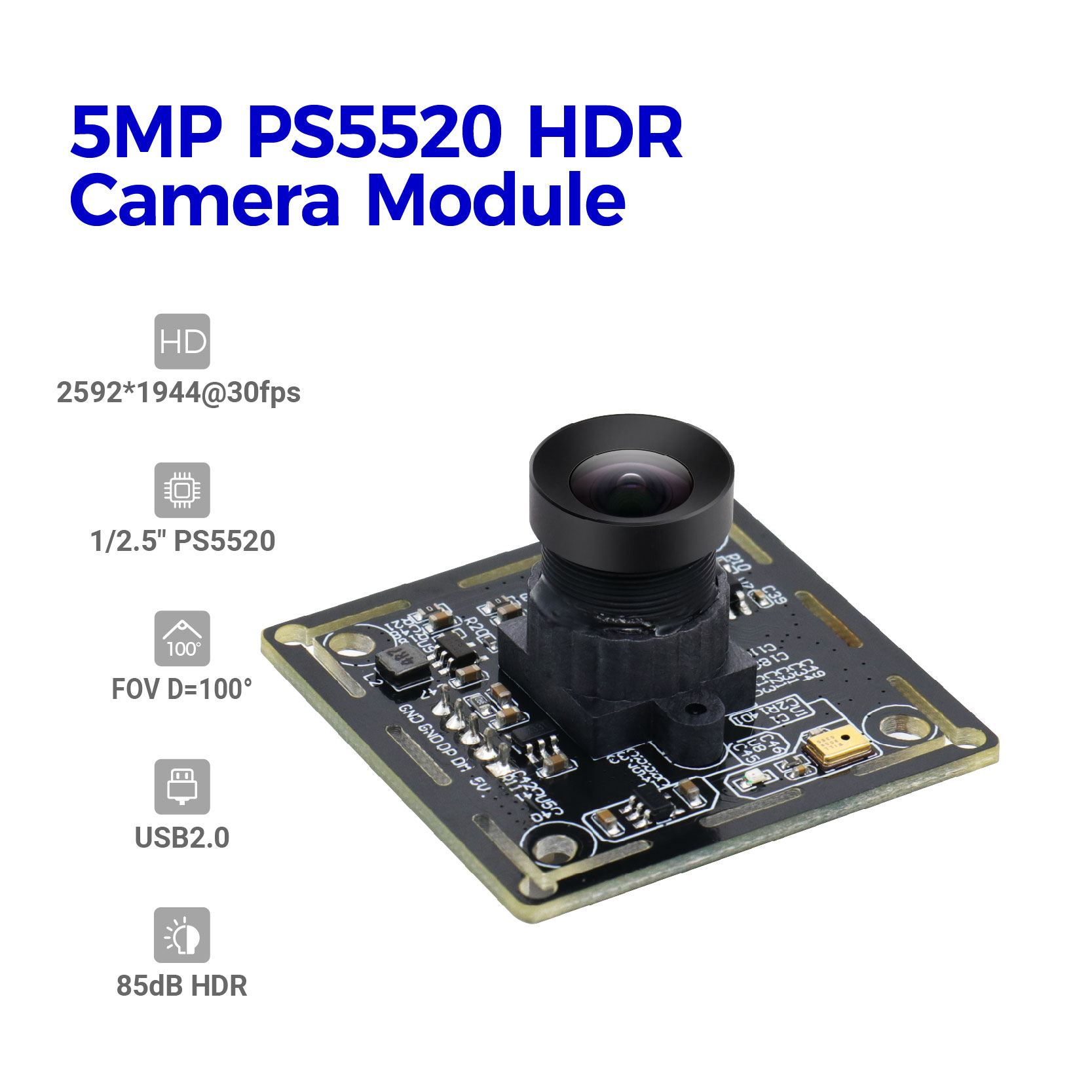 5MP PS5520 HDR 相机模块