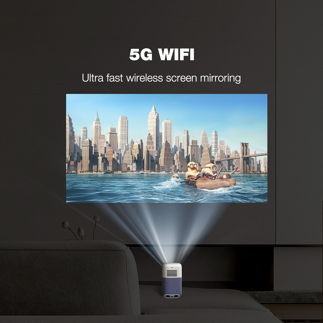 4K Txhawb Android 480P Smart Portable Projector