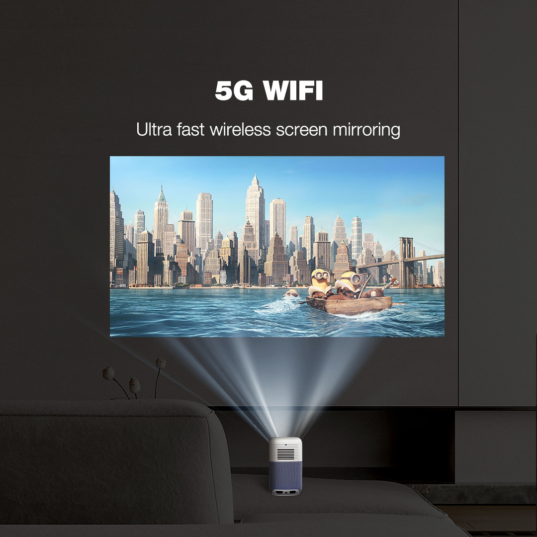 4K Dirojong Android 480P Smart Projector Portabel