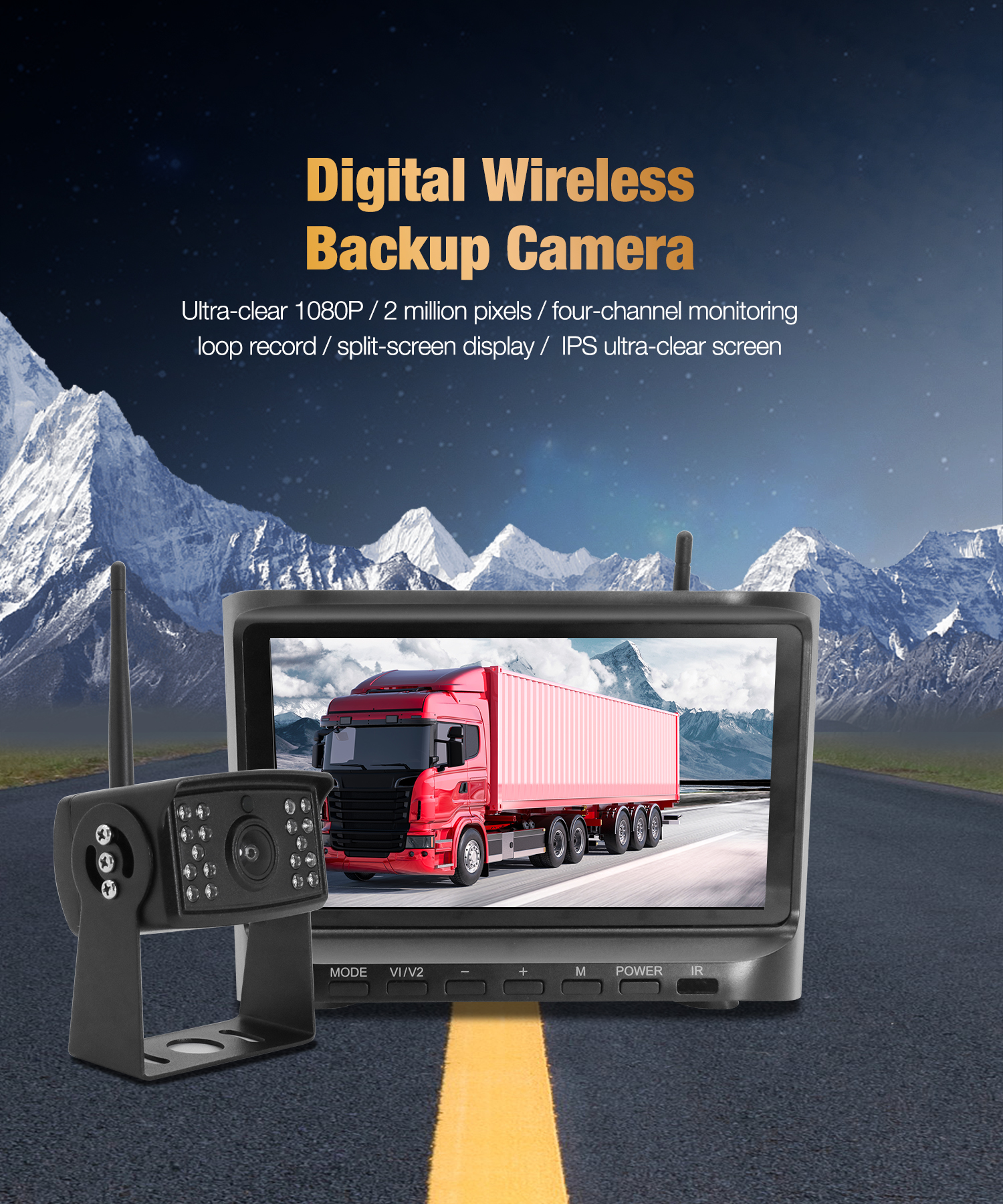 2.4G első és hátsó Dashcam vezeték nélküli kamera