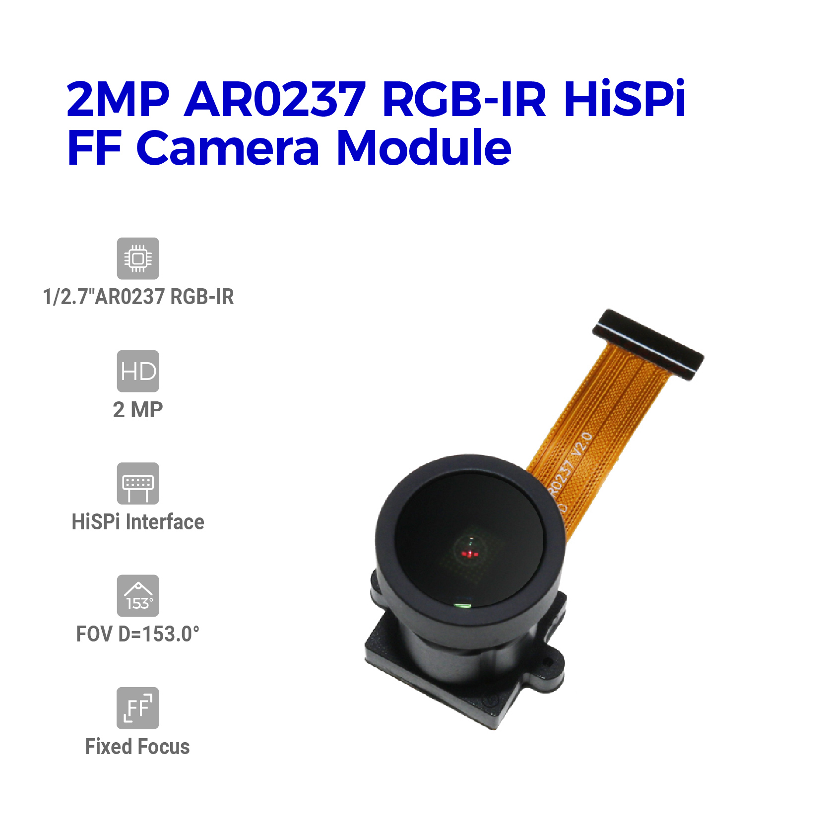 Wholesale 2MP Sensor AR0237 RGB Fixed Focus Wide View Angle MIPI Camera ...