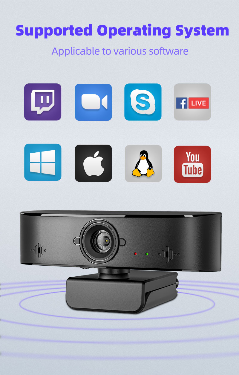Nouvelle webcam 1080P @ 30fps bon marché avec couverture de confidentialité