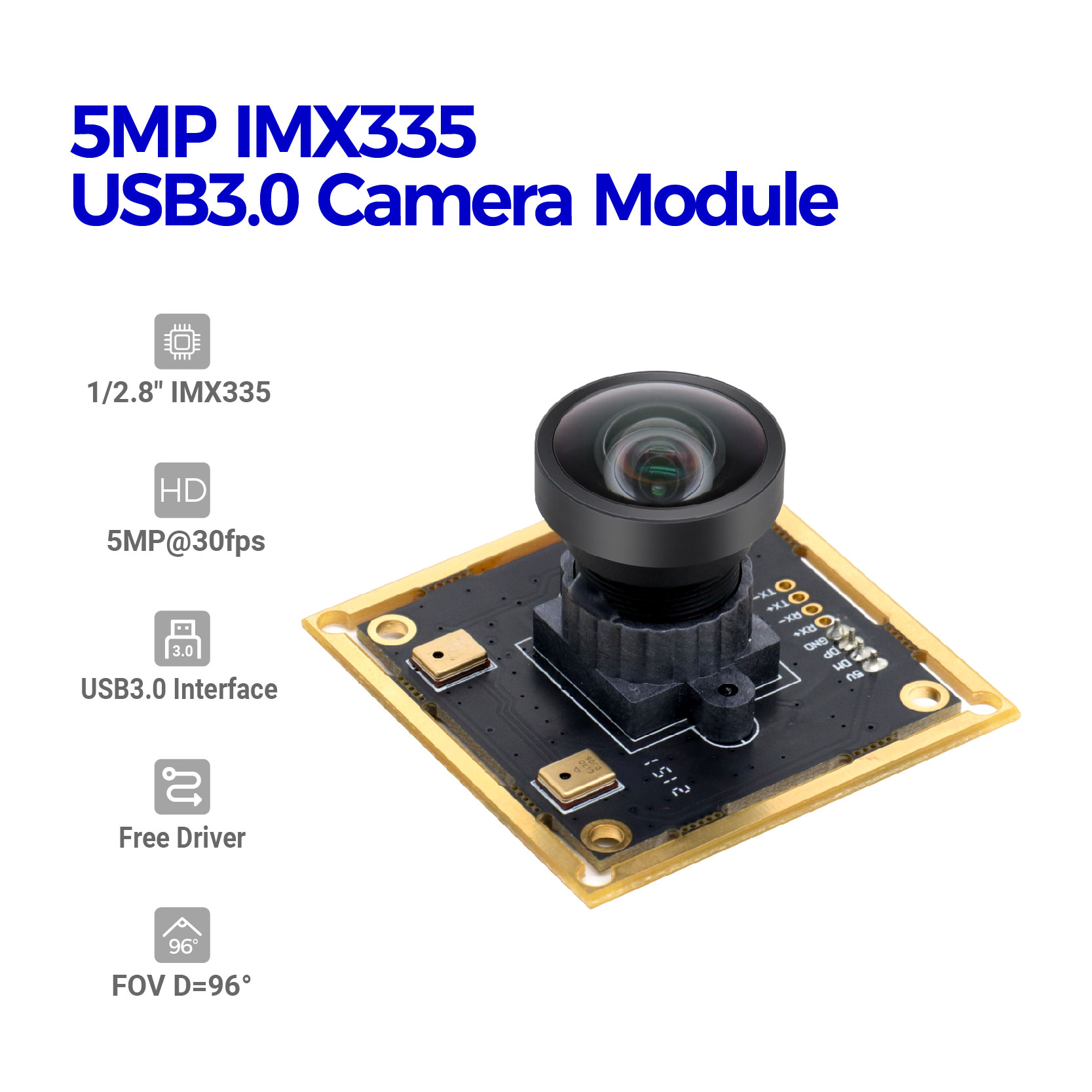 Mô-đun máy ảnh 5MP IMX335 USB3.0
